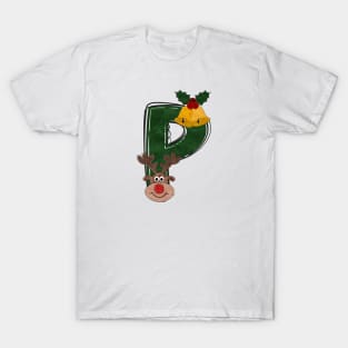 Letter P - Christmas Letter T-Shirt